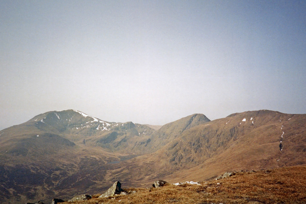 View from Meall Greigh of Ben Lawers, An Stuc and Meall Garbh